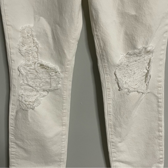 SLVRLAKE London White Destructed Jeans 28 Straight Leg 100% Cotton USA $289 - Picture 8 of 15